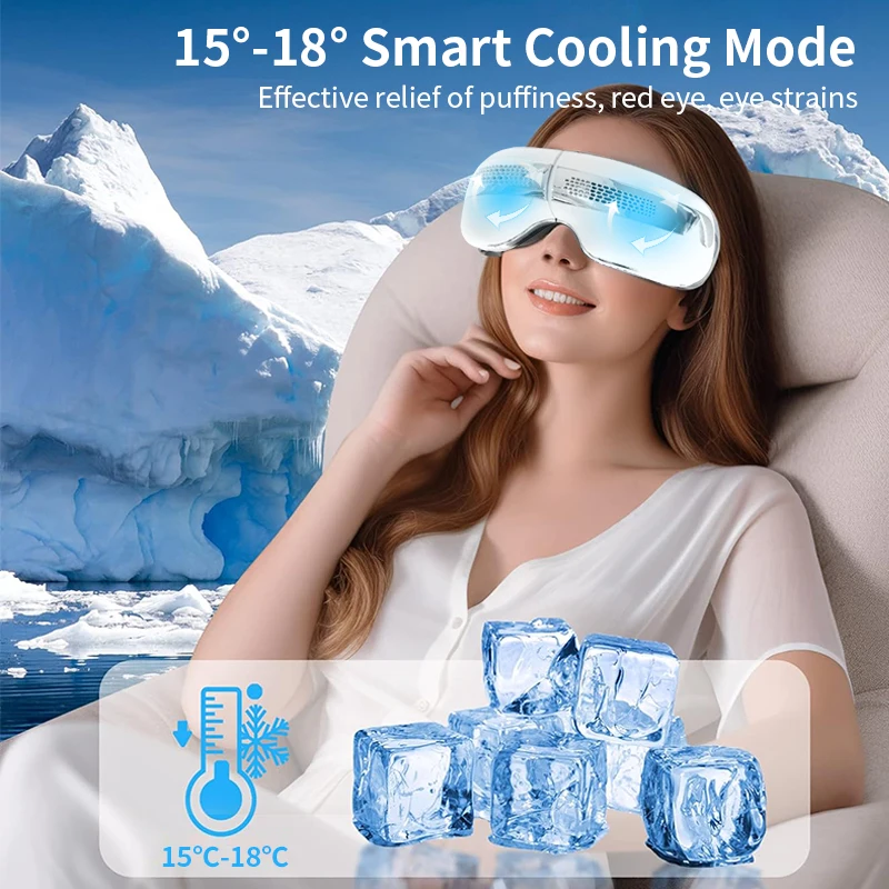 Eye Massager Air Pressure Vibration Hot Cold Eye Massager with Heat Compress Visible Eye Care Mask With Music