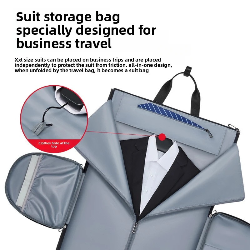 Men's Large Capacity Travel Bag Formal Suit Luggage Folding Storage Fitness Travel Portable