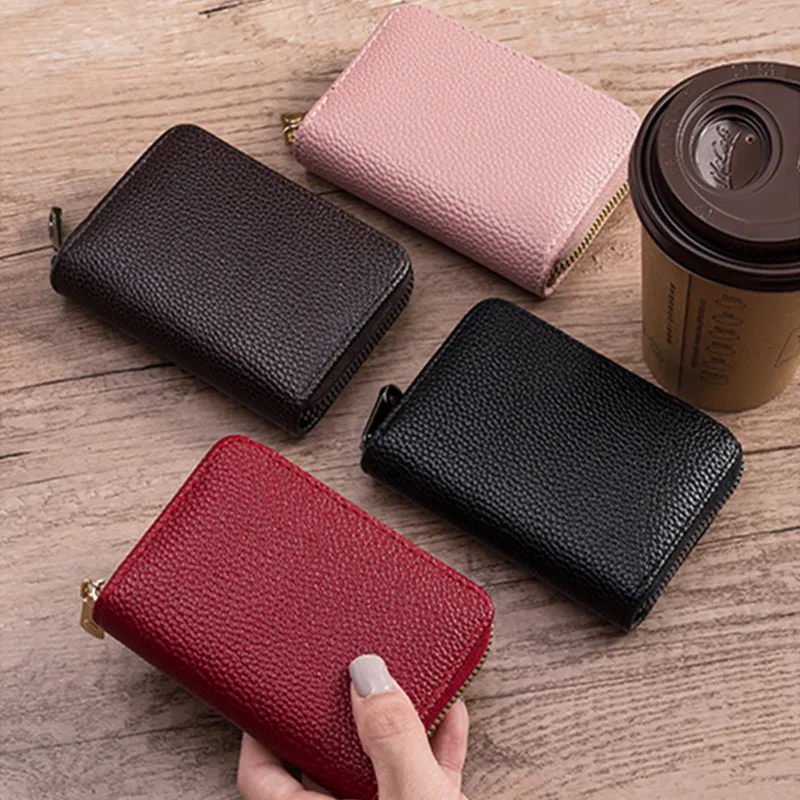 11 Detents Cards Holders Men's Wallet Women'sCredit Card Holder RFID Blocking Zipper Money Pouch Card Protect Case Pocket Purse