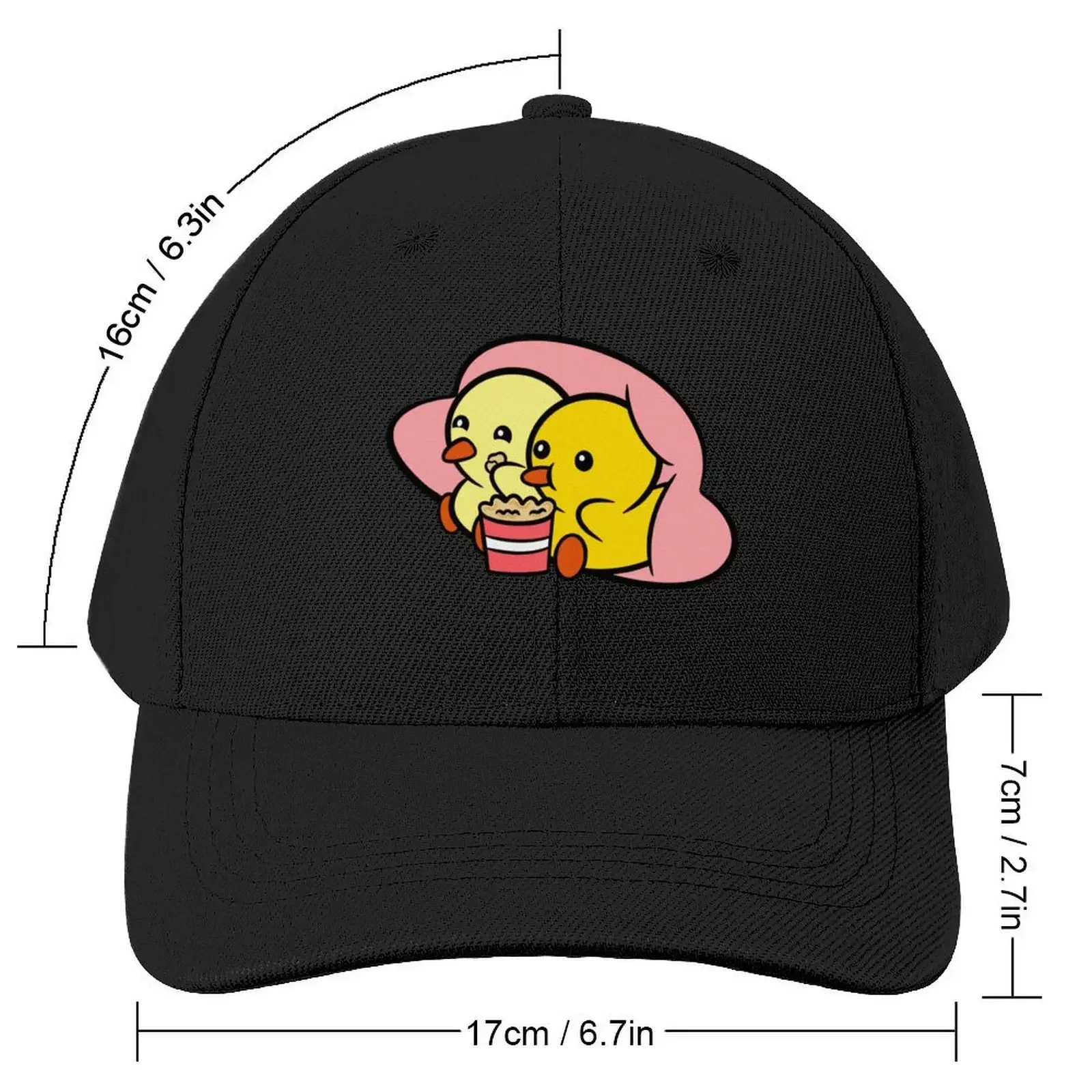 Duckie and Duck: Popcorn Baseball Cap Hat Man Luxury Streetwear New In The Hat Hats Man Women's