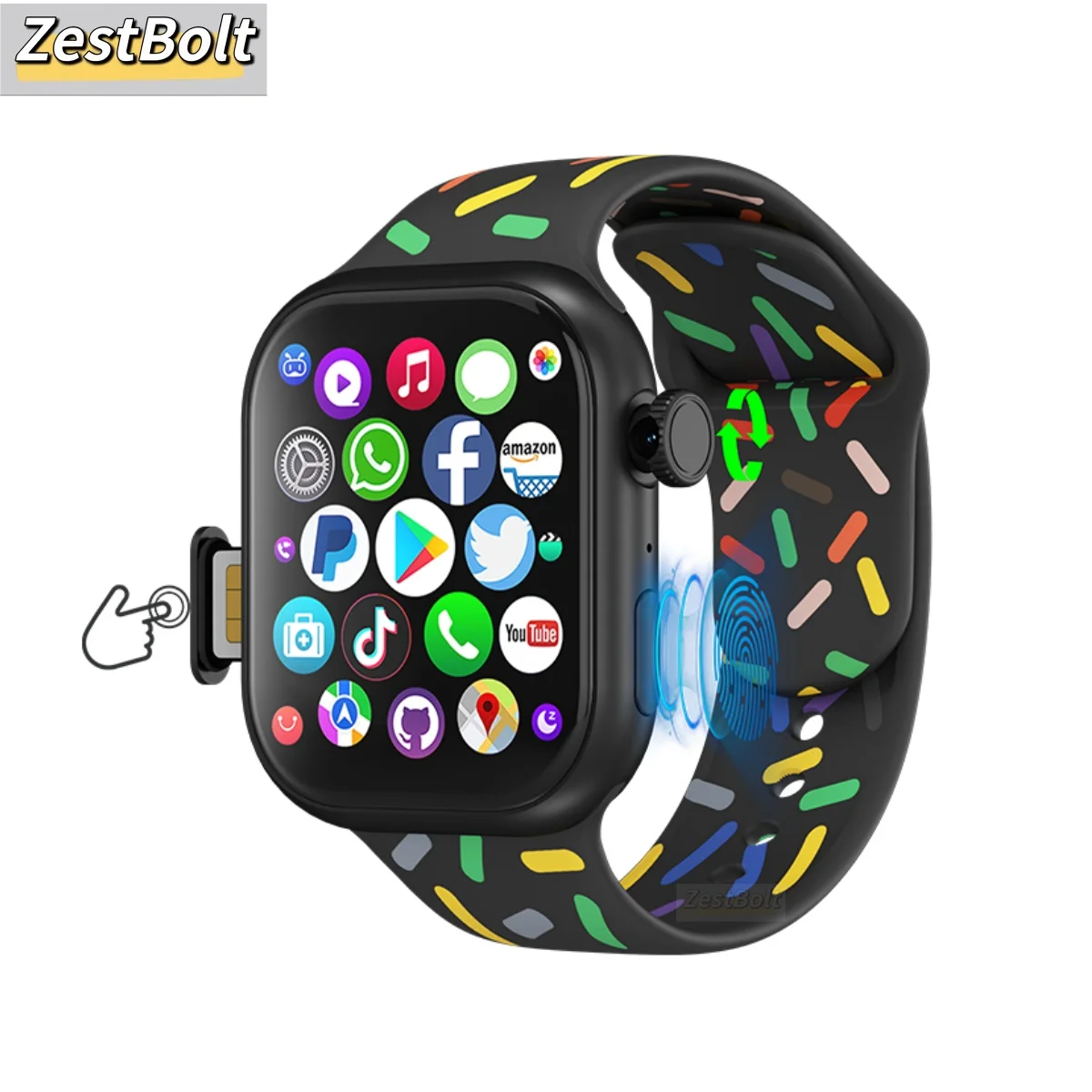 New S11 Smartwatch VP19 Pro Touch ID 2.29inch Amoled Smart Watch With Rotary Camera GPS NFC Compass Google Play Store Sim Card