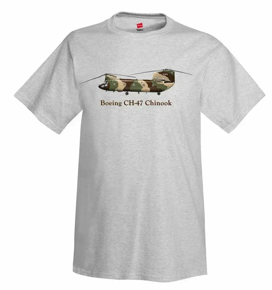 CH-47 Chinook Helicopter T-Shirt Short Sleeve Casual 100% Cotton O-Neck Summer Mens T-shirt Size S-3XL