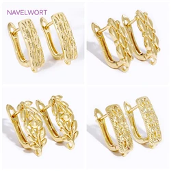 Trendy Brass Earring Hooks Clasp Accessories 18K Gold Plated Earwires Fasteners,Earring Fixtures,For Earring Making Accessories
