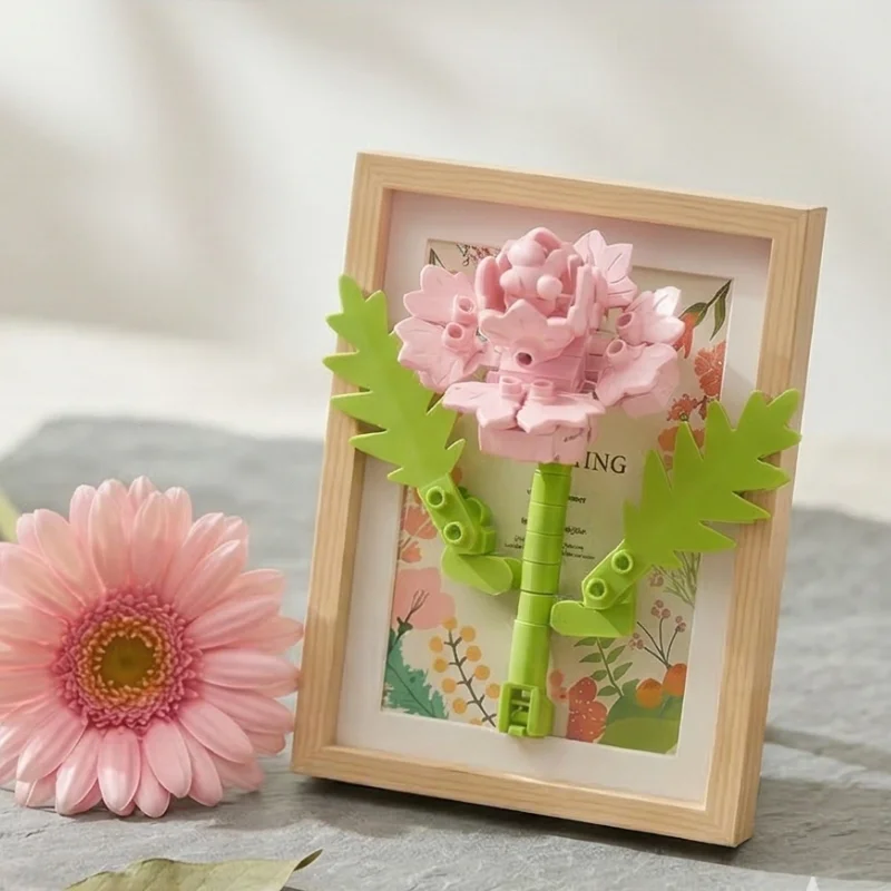 

MOC Eternal Flower Photo Frame Building Blocks 3D Bouquet Brick Model Home Decor Desk Ornament Creative DIY Gift for Girls