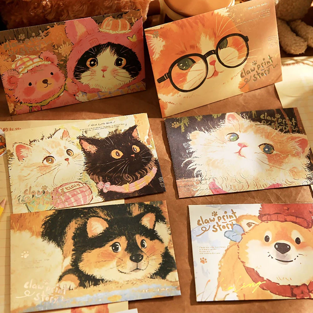 

Envelope Cat Dog Story Series Cute Pet Original Ins Style Commemorative Blessing Handwritten Letter Envelope