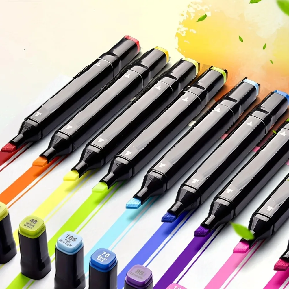 Dual Tip Alcohol Based Art Markers, Alcohol Marker Pens, Art Set Drawing Markers Pen, Perfect for Adult Coloring Books Sketching And Card Making, Teens, Mother'S Day And Christmas Gifts view 6
