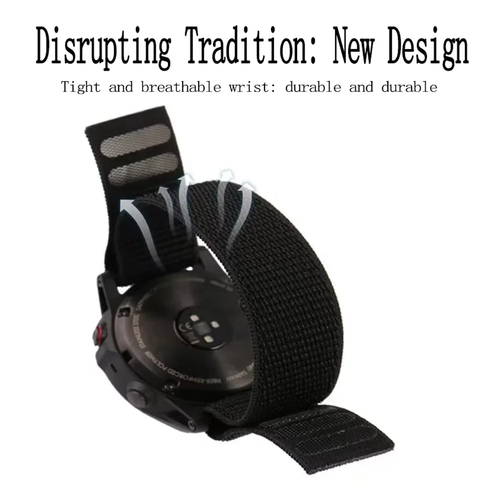 26mm 22mm 20mm Hook Loop Nylon Strap for Fenix 9/9 Pro/Fenix 8 51/47/43mm Sports Comfortable Bracelet for Garmin Quatix 8 Correa