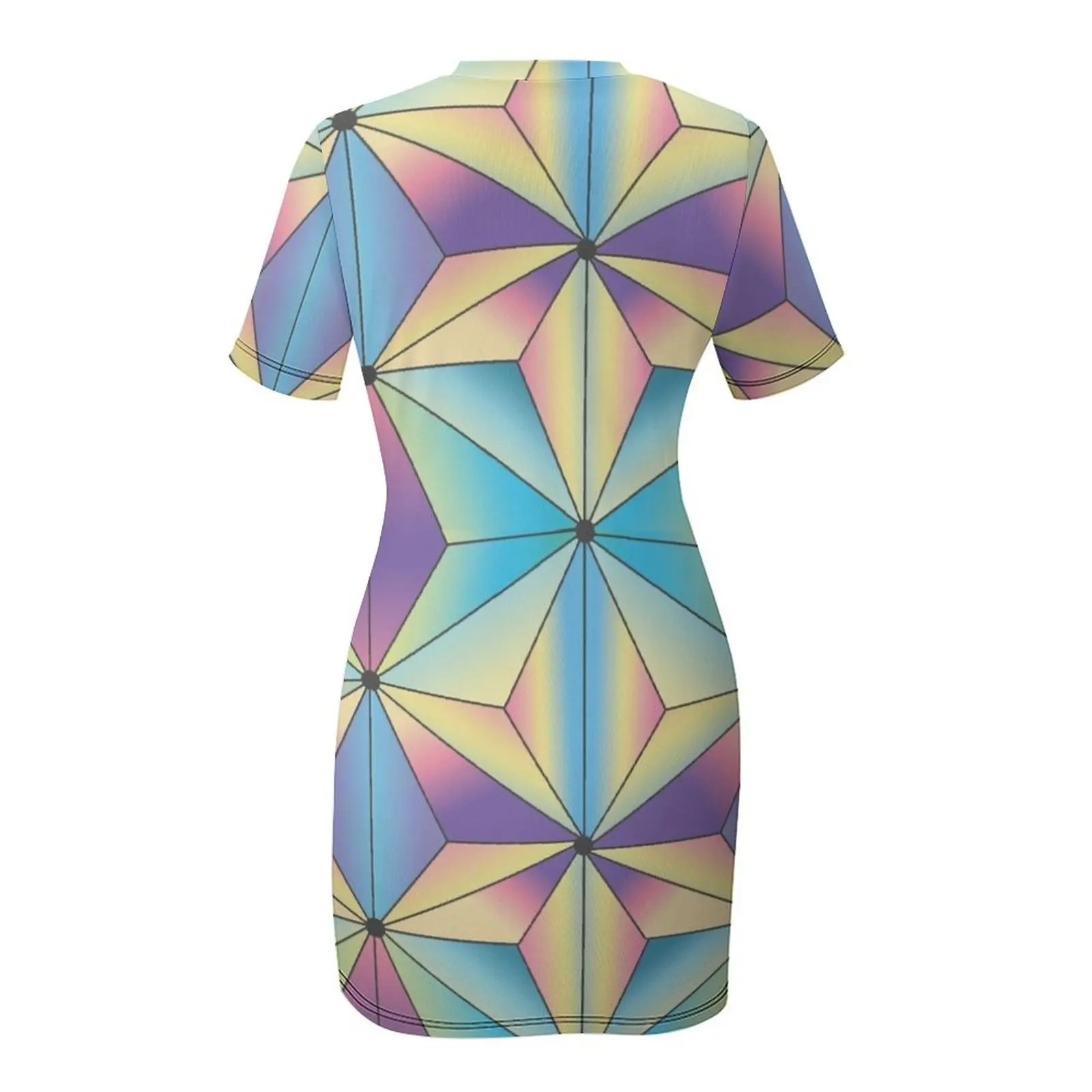 ชุดเดรสแขนสั้นลายเรขาคณิตลายเรือยานอวกาศสีม่วงสำหรับงานราตรีหรูหราปี 2025 ชุดราตรีงานพรอม ชุดเดรสยาว