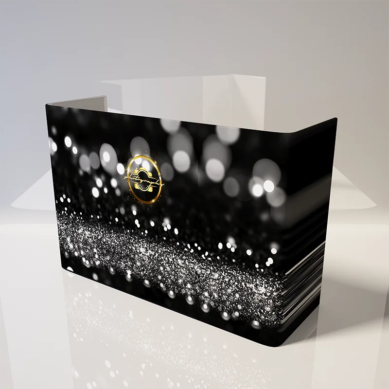 واجهة حدث DJ من قماش التوتر، لوحة أمامية مطبوعة حسب الطلب، حامل عرض واجهة DJ على شكل حرف U