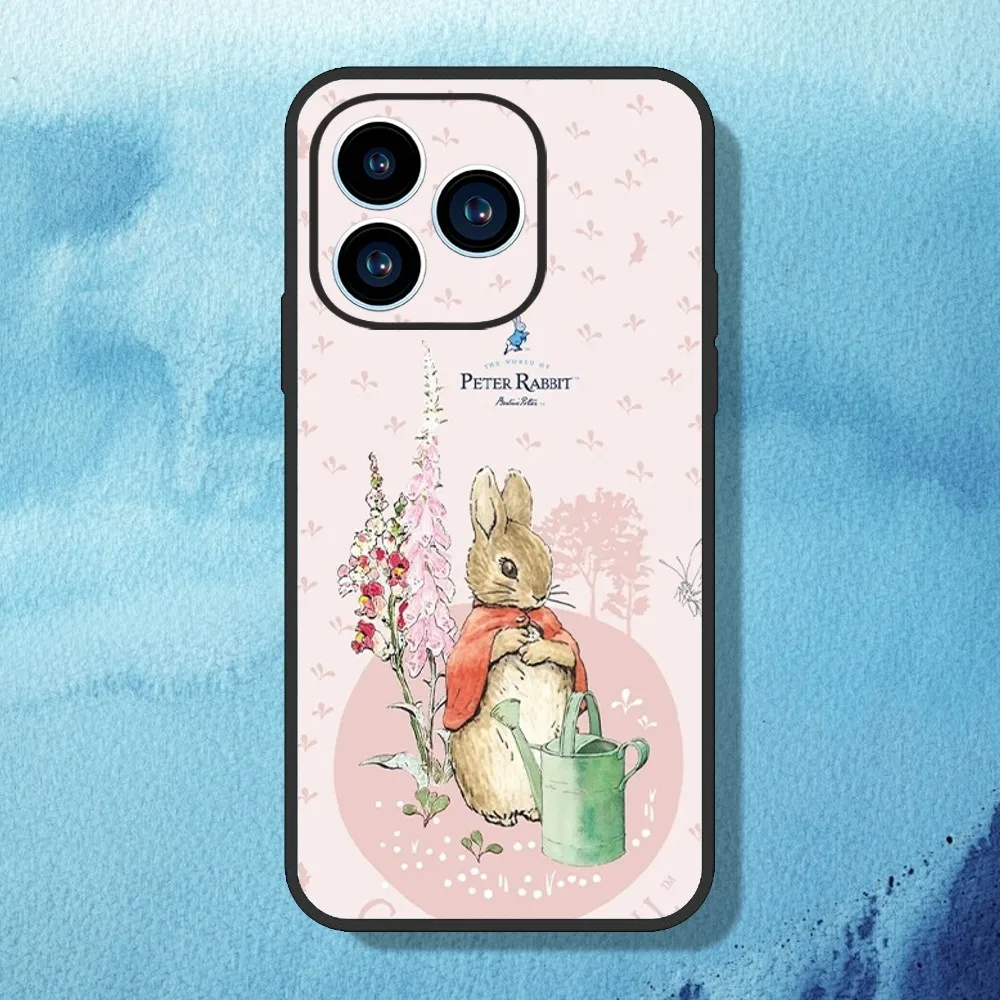 Cute P-Peter R-Rabbit Phone Case For iPhone 11 12 13 14 15 Mini Pro Max Plus 8 xr xs Black Shell