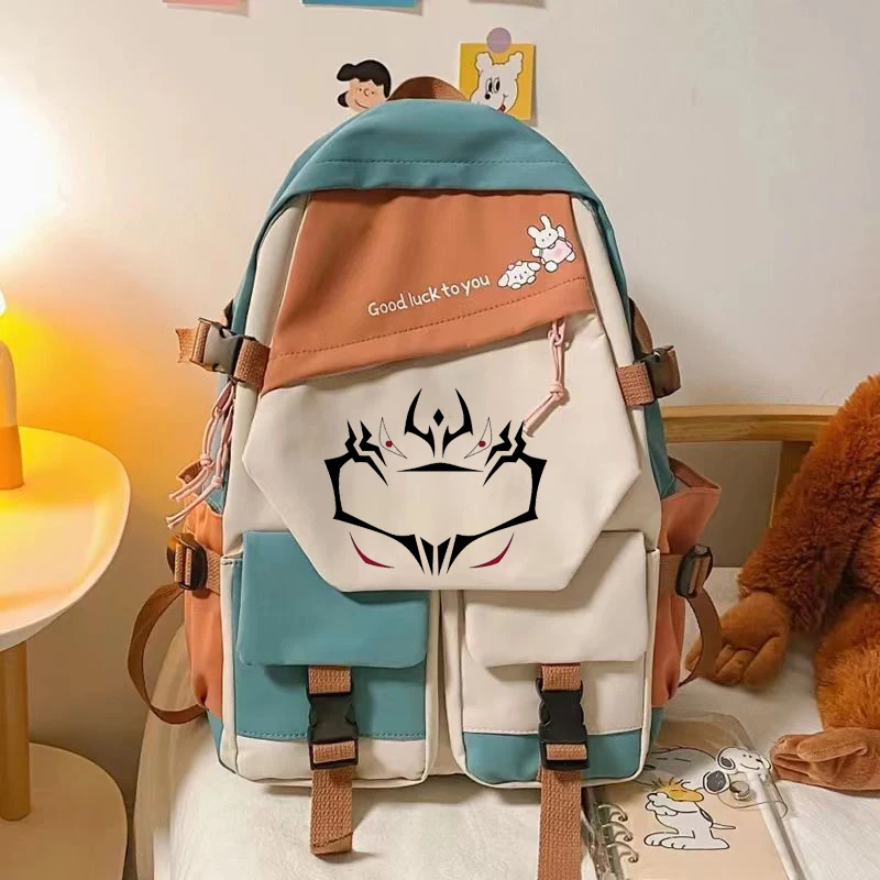 Imagem -03 - Anime Jujutsu Kaisen Ryumen Sukuna Itadori Yuuji Rosto Novidade Bolsas de Escola Menina Escola Bagpack Portátil Viagem Estudante Mochila