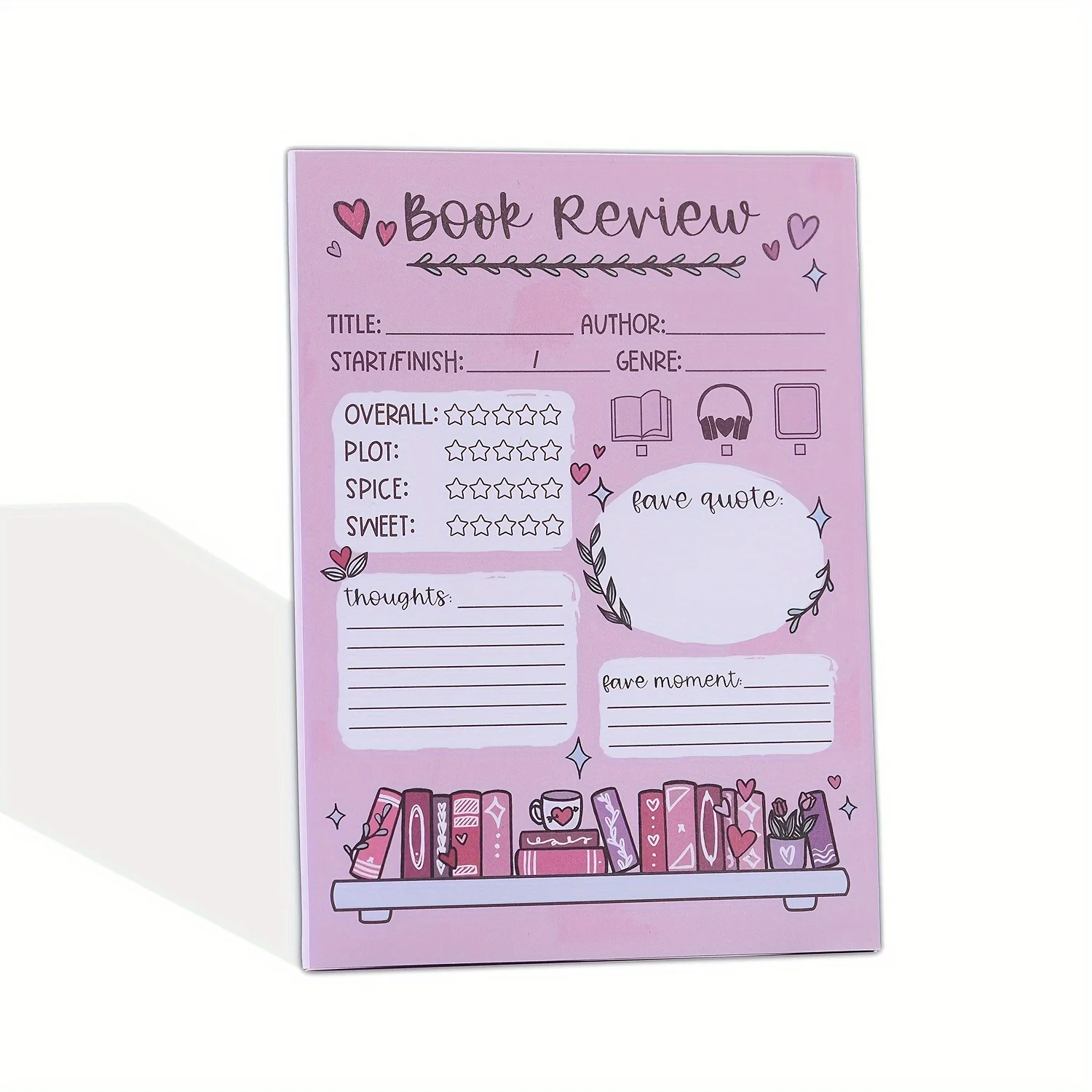 1/2/4 Stück lustiger Buchrezensions-Notizblock, perfektes Geschenk für Buchliebhaber und den täglichen Bürogebrauch, ideal zum Organisieren von Ideen und Notizen. – Detail 2