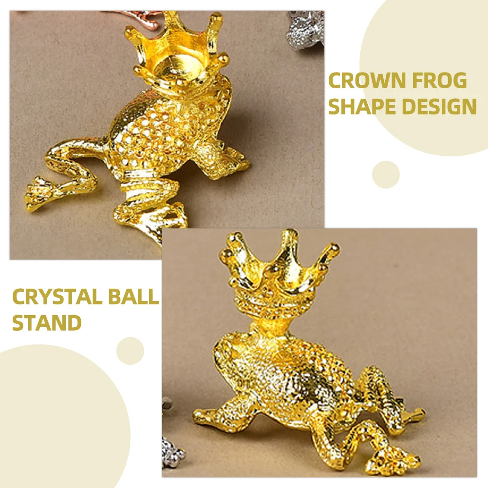

1pcs Crystal Ball Showing Stand Crystal Ball Display Stand Alloy Base For Home Decor Crown Frog Ornament Desktop Decoration