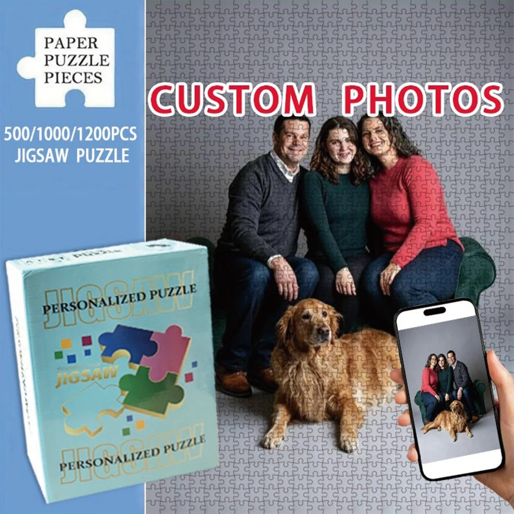35/300/500/1083pcs Personalized Custom Photo Puzzle Family Photo From Your Photo Custom Puzzle For Adults Photo Jigsaw