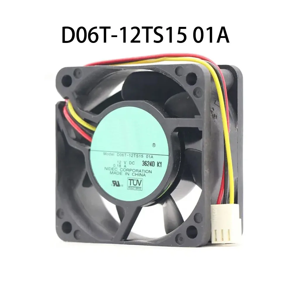 مروحة سائق خادم موفرة للطاقة تيار مستمر 12 فولت 0.18A 60X60X25MM D06T-12TS15 01A هيكل تبريد حجم هواء عالي