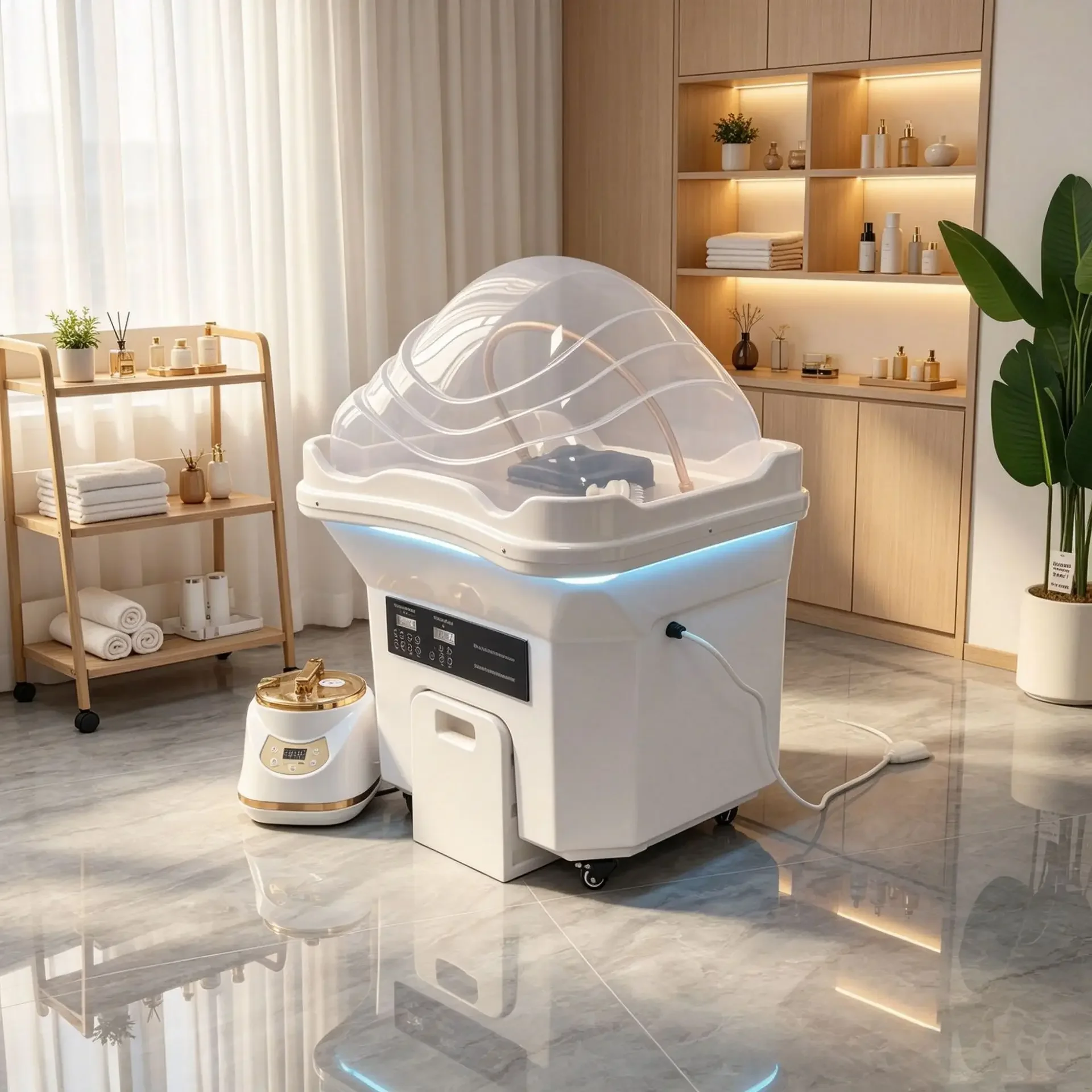 Cross-border water storage shampoo machine Mobile head treatment basin Household door-to-door head treatment