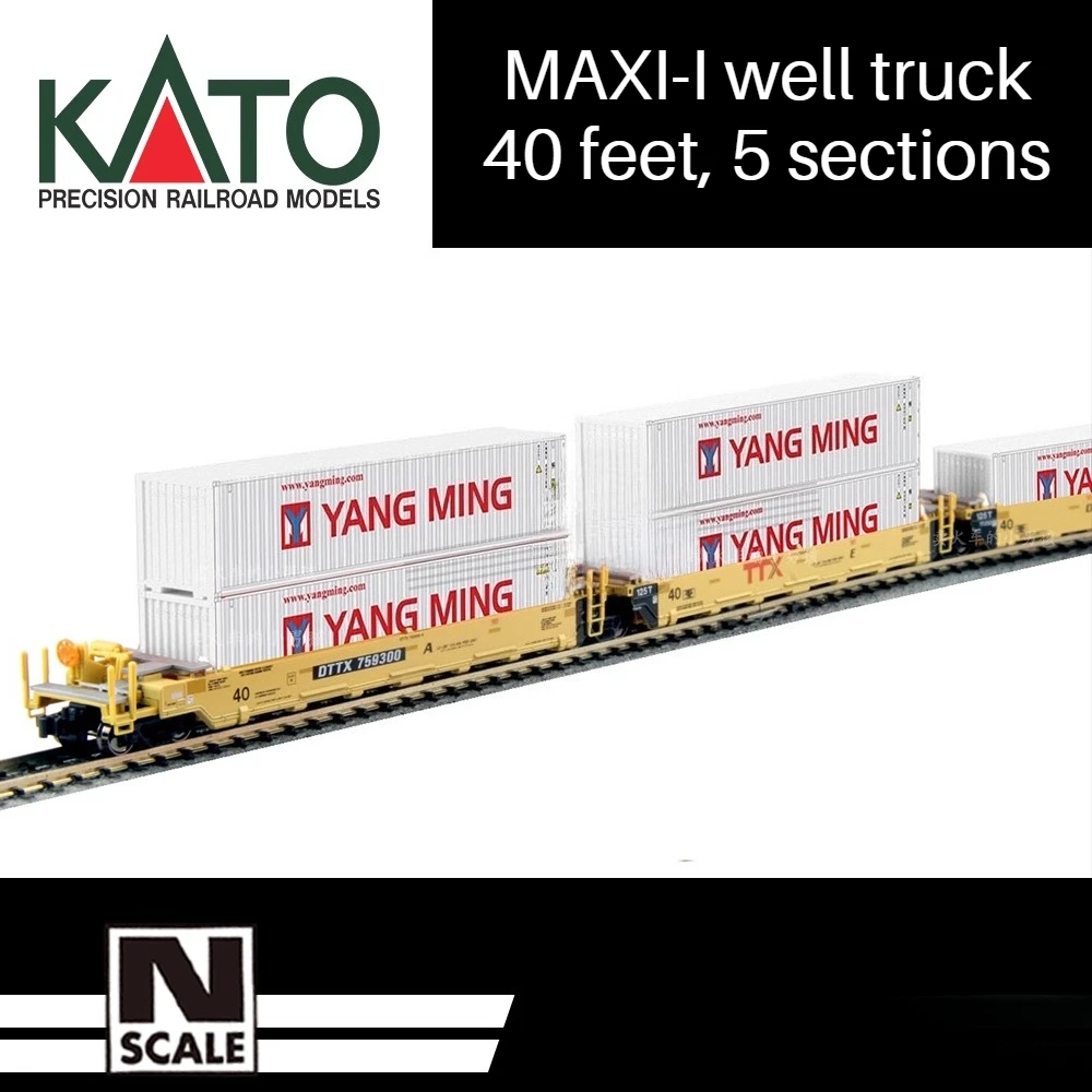 

KATO N-тип 1/160 MAXI-I модель поезда, двухэтажный контейнерный грузовой автомобиль, 40 футов, 5 автомобилей, набор поезда, игрушка для мальчика в подарок