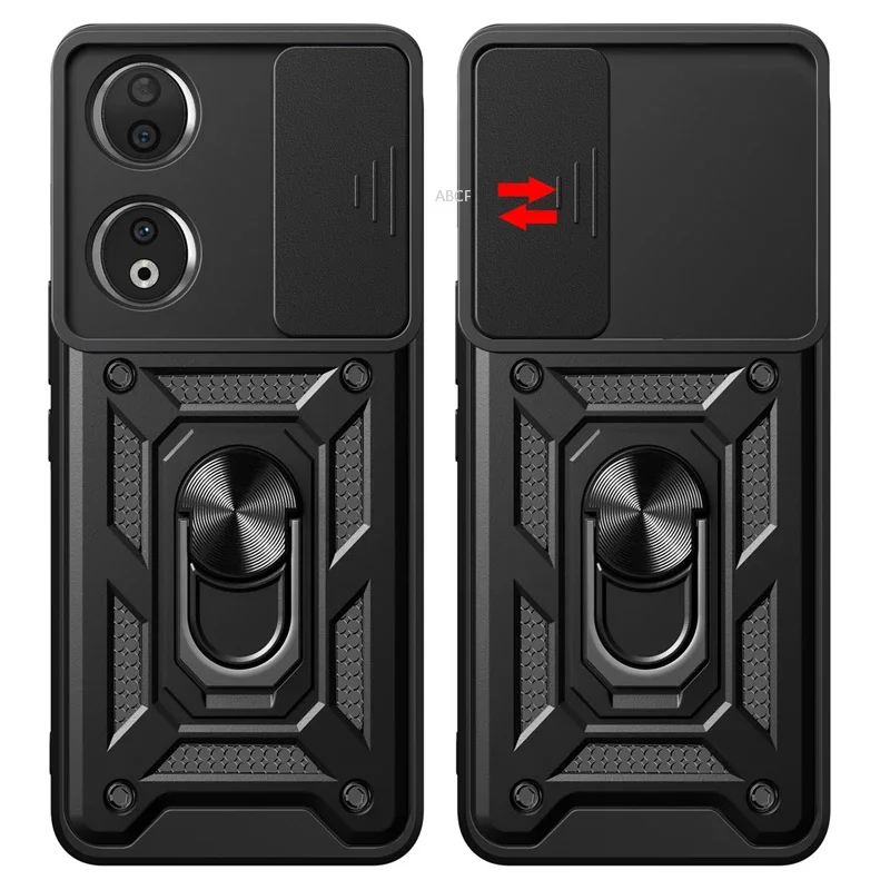 Shockproof Armor Magnetic Holder Ring Case For Honor90 Lite 70 50 X6A X7A X8A X7 X8 X9 X5 Plus X7B X8B X9B 4G Lens Protect Cover