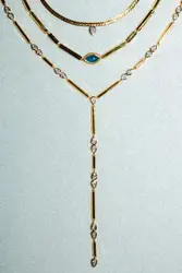 New Special Gold color Water Drop Bling Oval CZ Choker Necklace Lariat Long Bar Tear Drop Y Shape Long Tassel Women Jewelry 2026