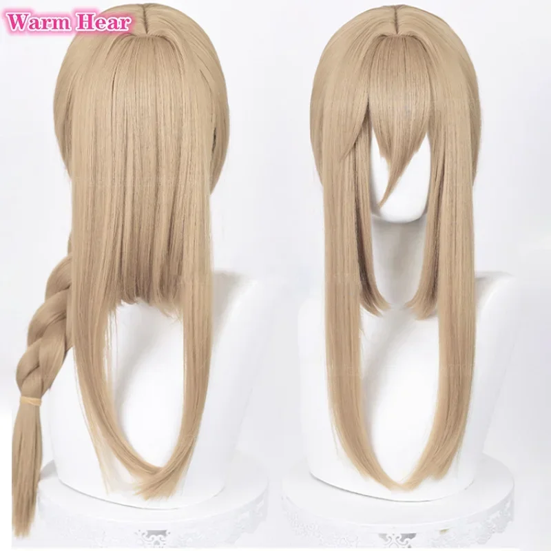 Game Aponia Cosplay Wig Linen Brown 70cm Long Heat Resistant Hair III Signet Of Discipline Aponia Wigs + Wig Cap