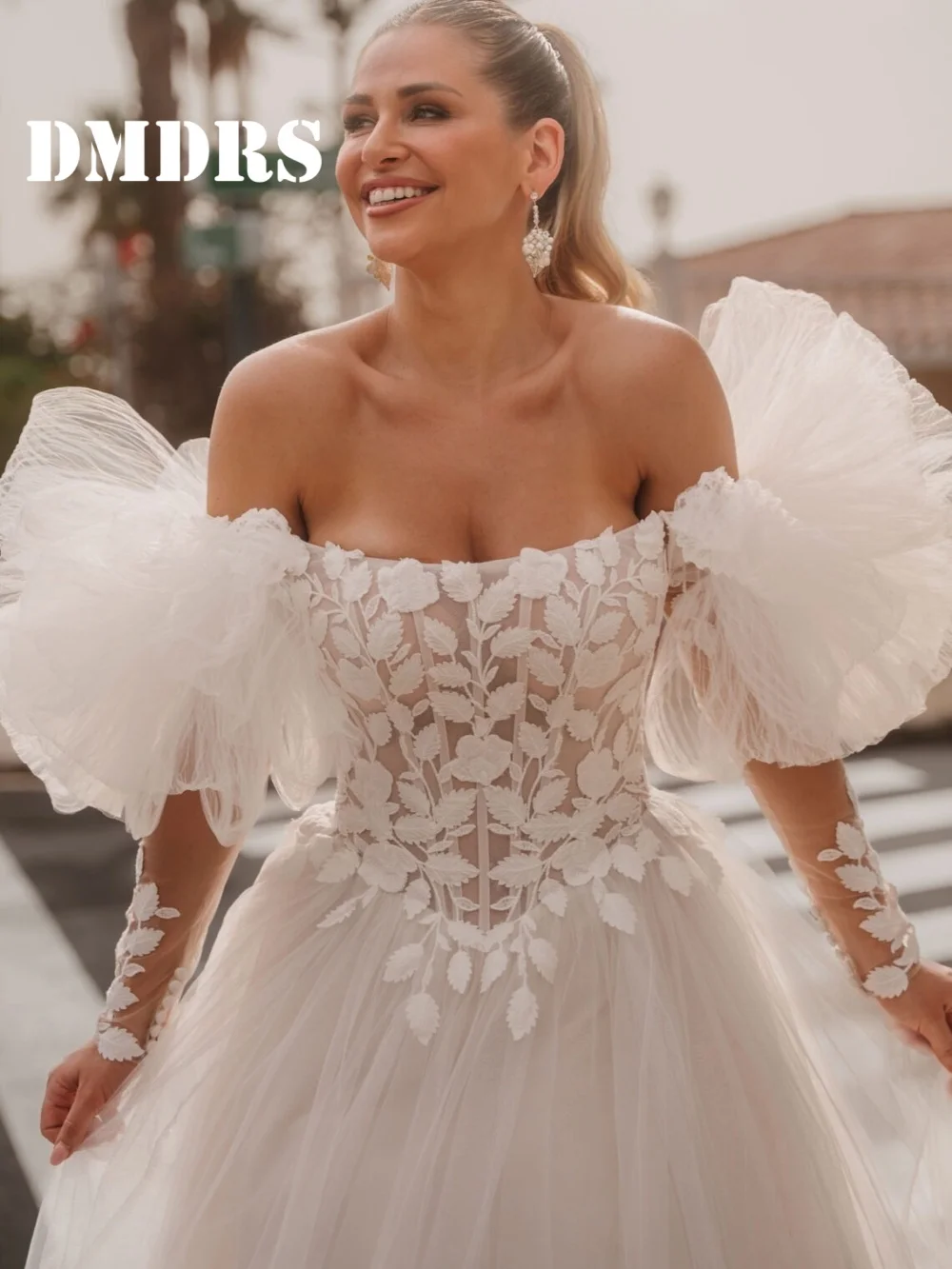 Charmante Brautkleider mit Herzausschnitt, elegante, ärmellose Brautkleider, anmutige, bodenlange Brautkleider mit Applikationen, Vestidos de Nov