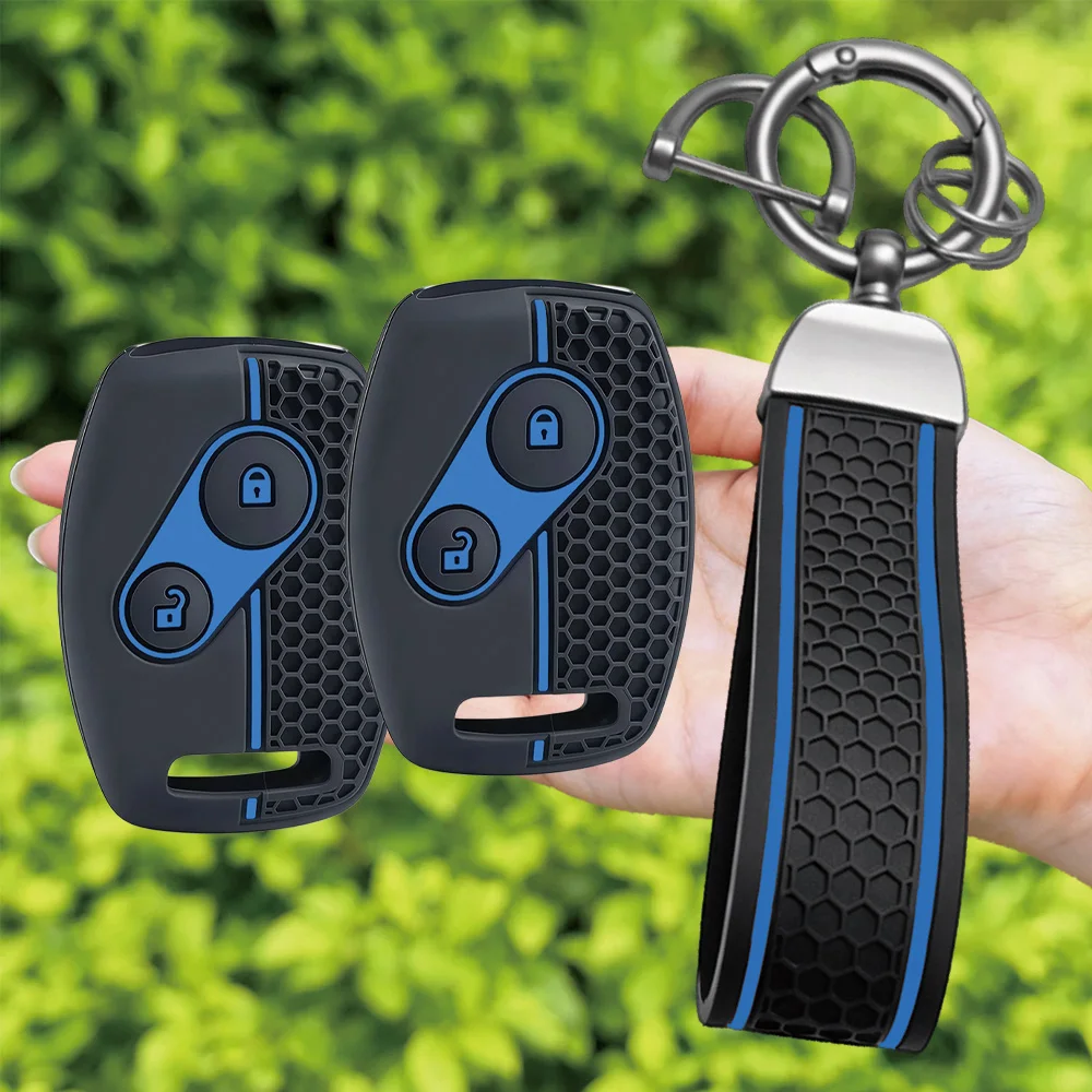 For Honda Jazz Civic Accord CR-V FR-V Stream For Acura CSX Silicone Smart Key Shell With Wrist Strap And Carabiner