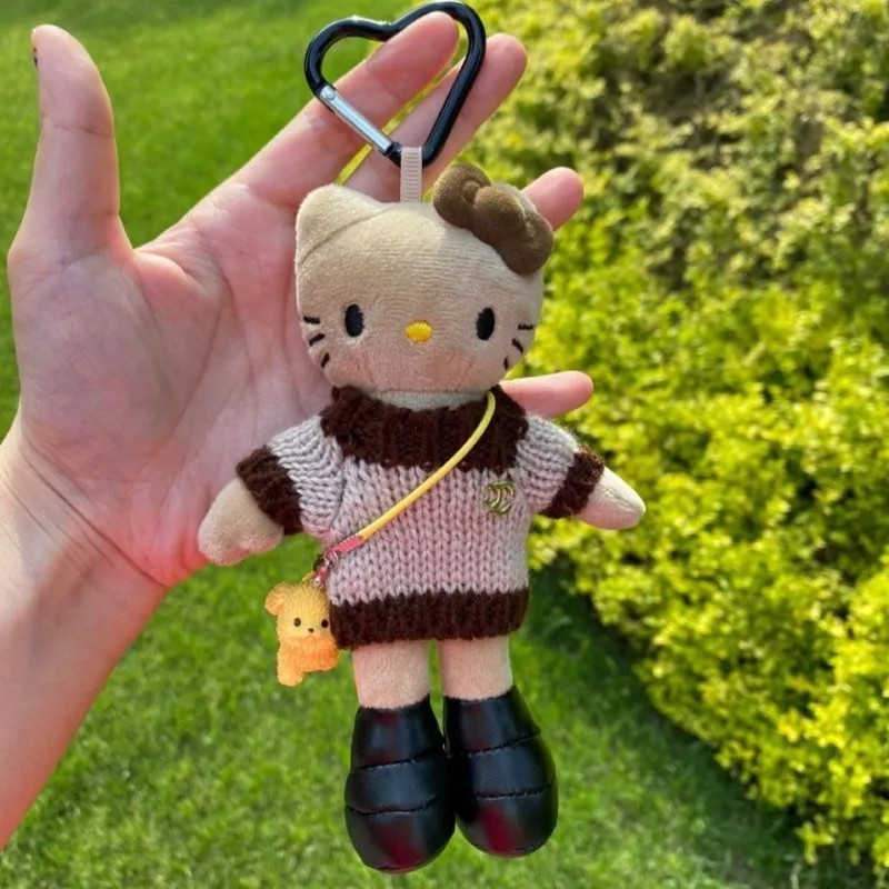 Kawaii hello kitty sanrio bonito mochila pingentes crianças brinquedo de pelúcia chaveiro decoração estudante presentes de natal para meninas