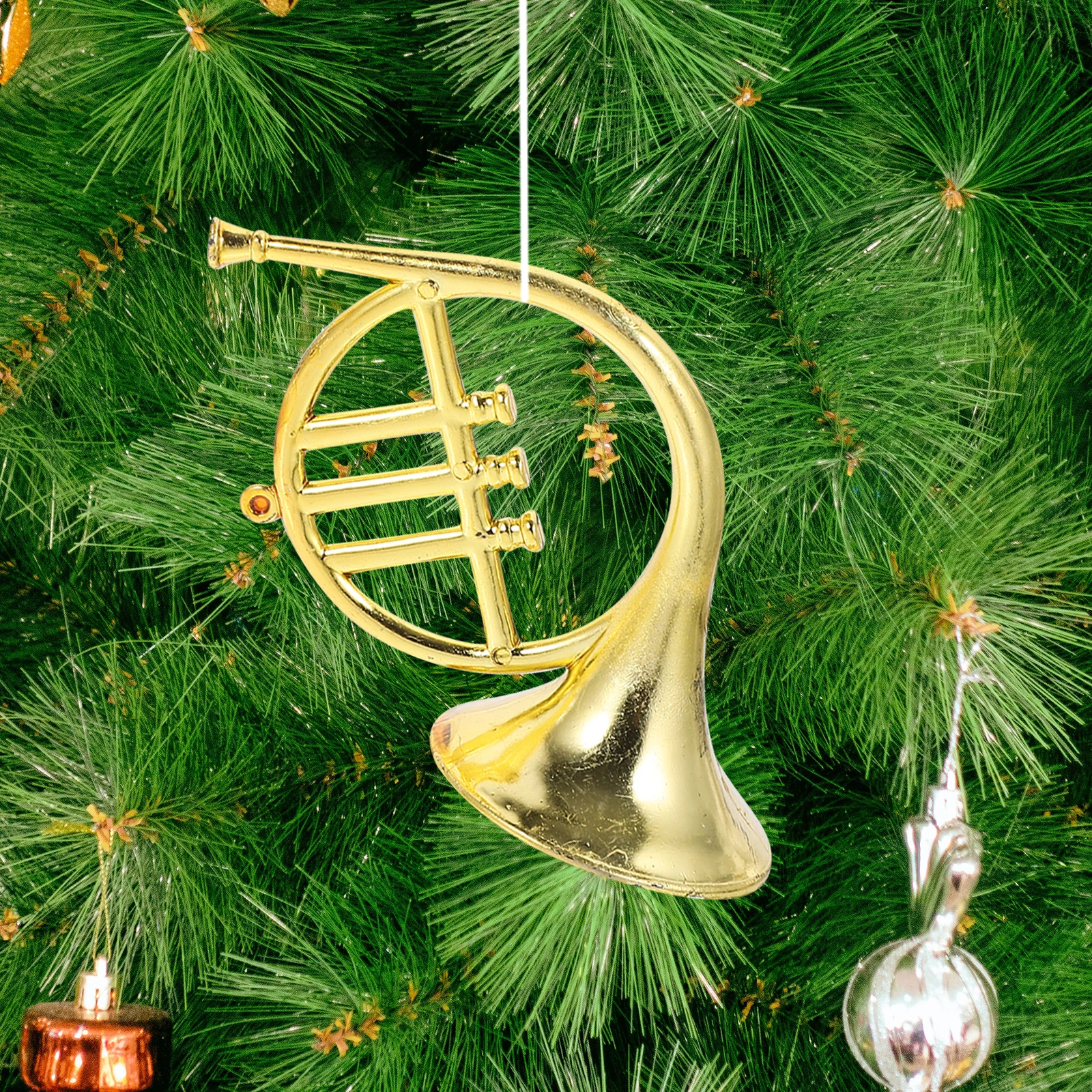 

12 Pcs Simulated Horn Pendant Mini French Hanging Model Plastic Small Musical Instruments Ornaments Charm