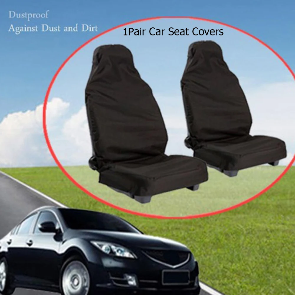 Universal Car Seat Cover Protective Seat Cushion Cover Case for Auto Interior Kits 2Pcs Black