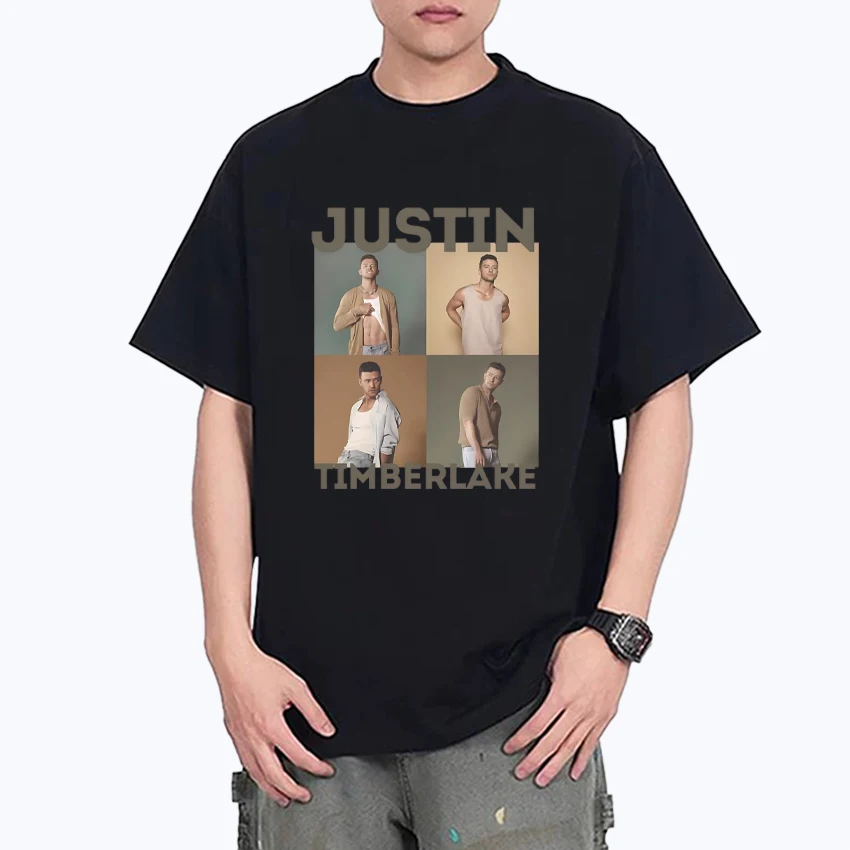 

2025 Vintage Justin Timberlake albums 100% Cotton Men Women Printed Oversized t-shirt Crew Neck Top Unisex short sleeve t-shirts