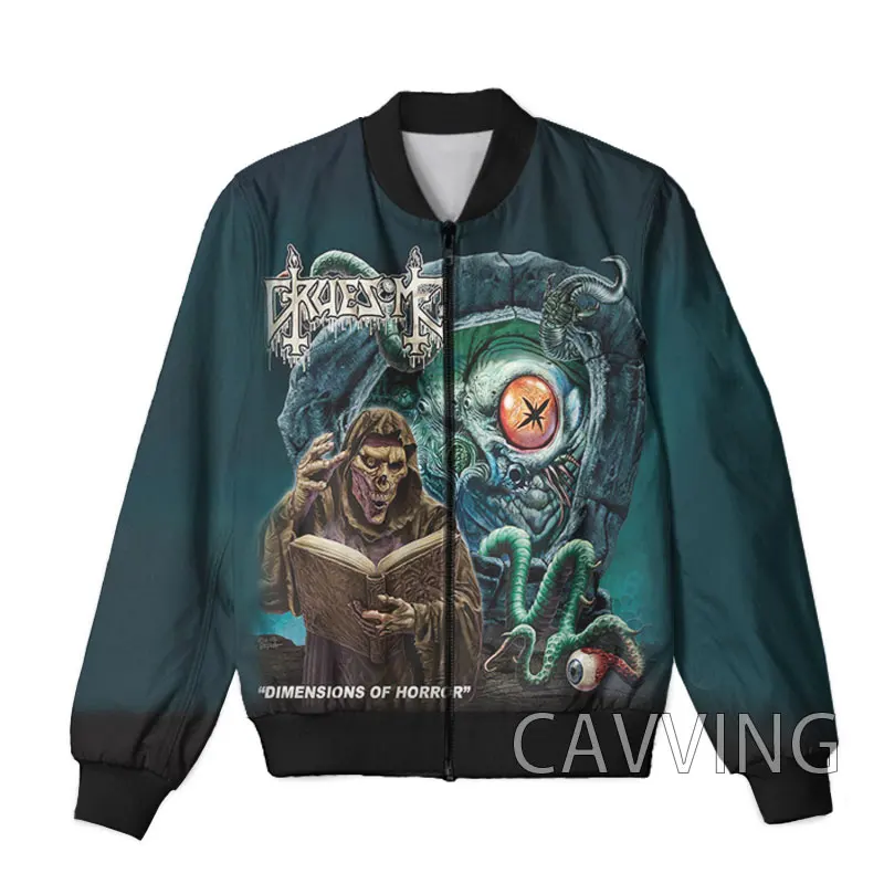 Cavving 3d impresso rocha horrível zíper bombardeiro jaquetas casaco masculino zip up jaquetas para mulher/homem