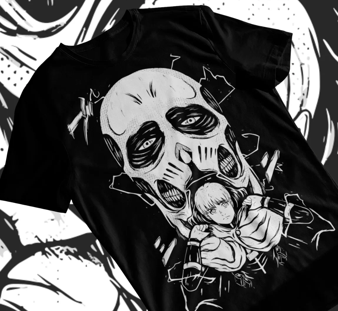 Armin T-shirt Attack On Titan SNK Horror Anime Eren Gift Black Shirt Soft Tee