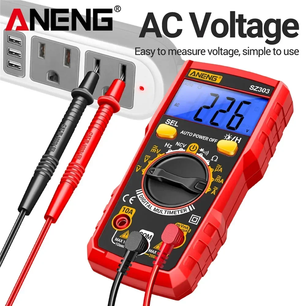 ANENG SZ303 Digital Multimeter 1999 Count AC/DC Voltage  Current Resistance High Precision Professional Electrical Tester Tools