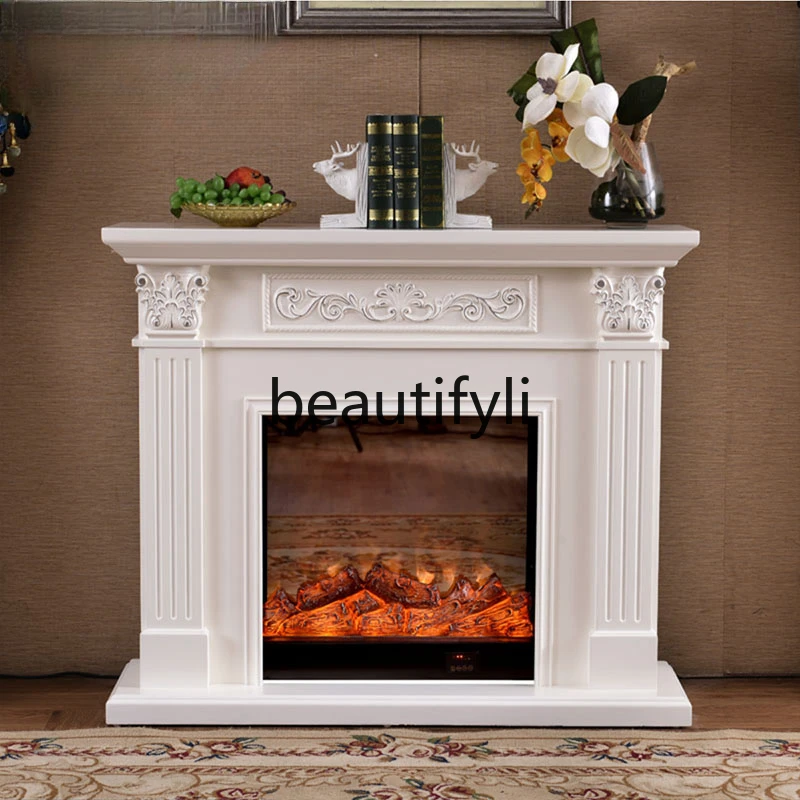 1.2/1 meters solid wood American fireplace decorative cabinet core heating household simulation fire