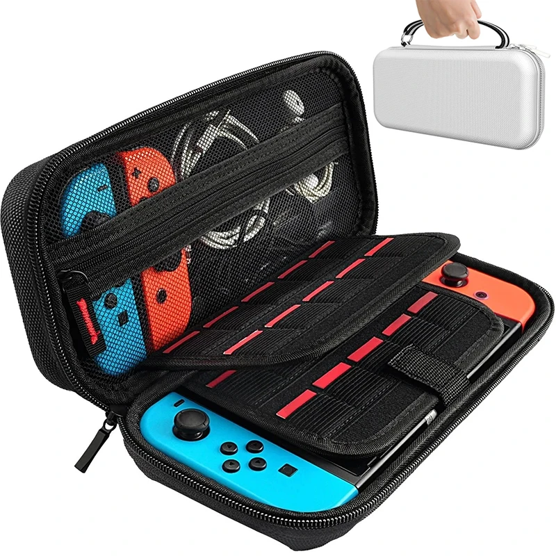 For Nintendo Switch Storage Bag Portable Travel Carrying Box Waterproof Protect Cover Accessories with Games Cartridges Storage