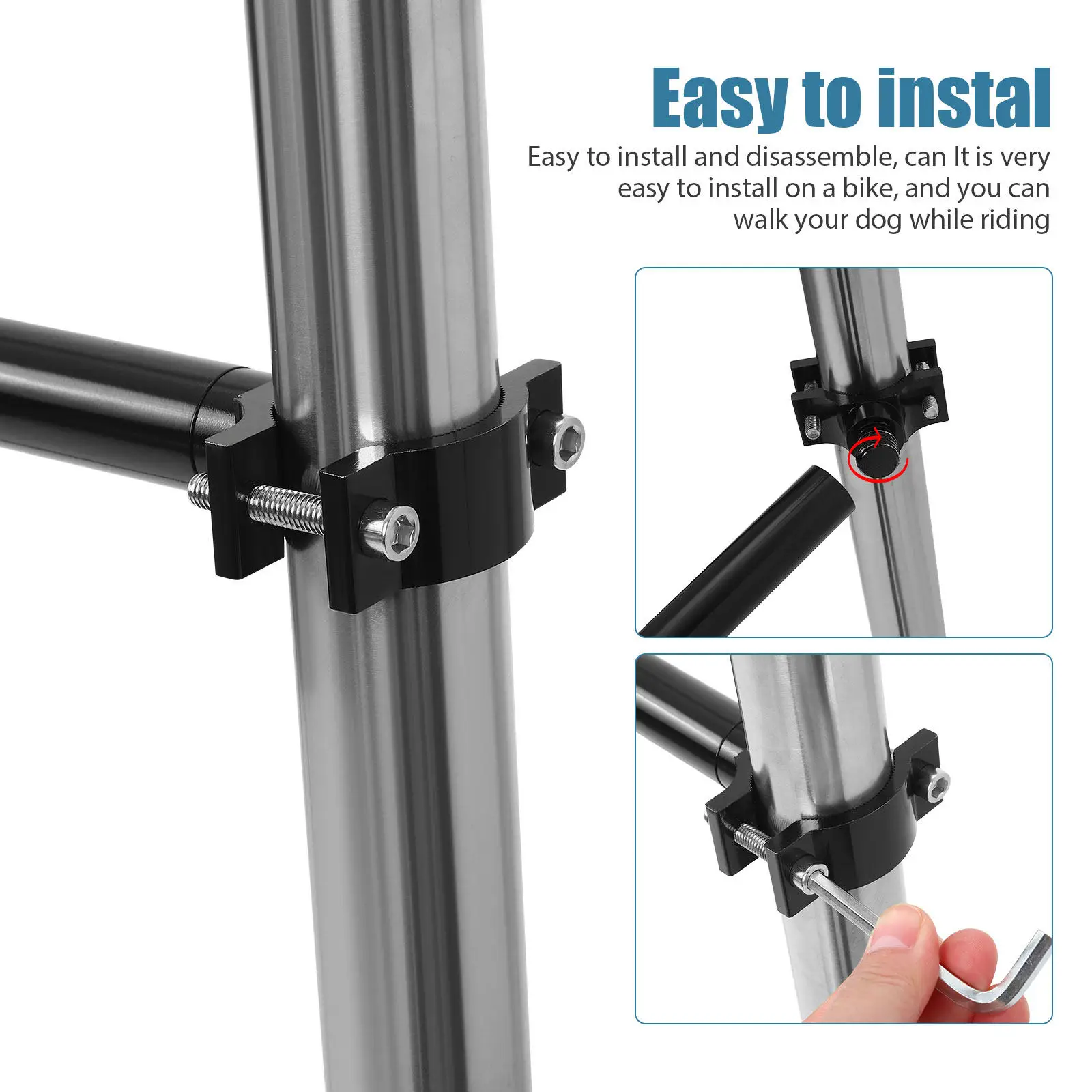 

Комплект: крепление для поводка для собак на велосипед, прочный тяговый трос для велосипедов, уличный трос для выгула и дрессировки собак