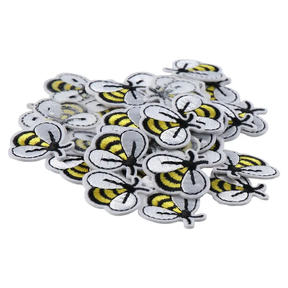 

60 PCS Bee Shape Embroidered Patches,Bee Patches Iron-on Sewing Patches,Applique Decoration for Bags Jackets Jeans Hats Clothes