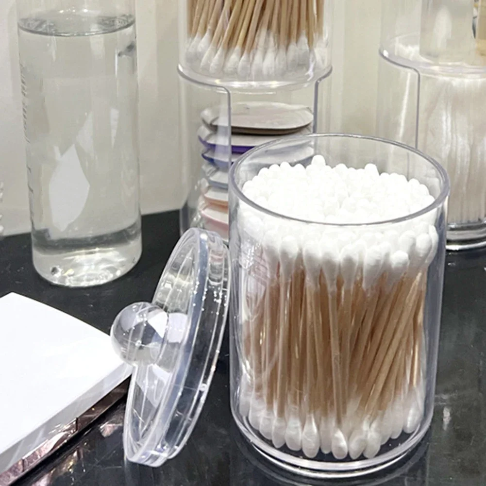 Bathroom Light Brightness Clear Acrylic Storage Box Acrylic Ample Storage Space Clear Acrylic Cotton Swab Holder