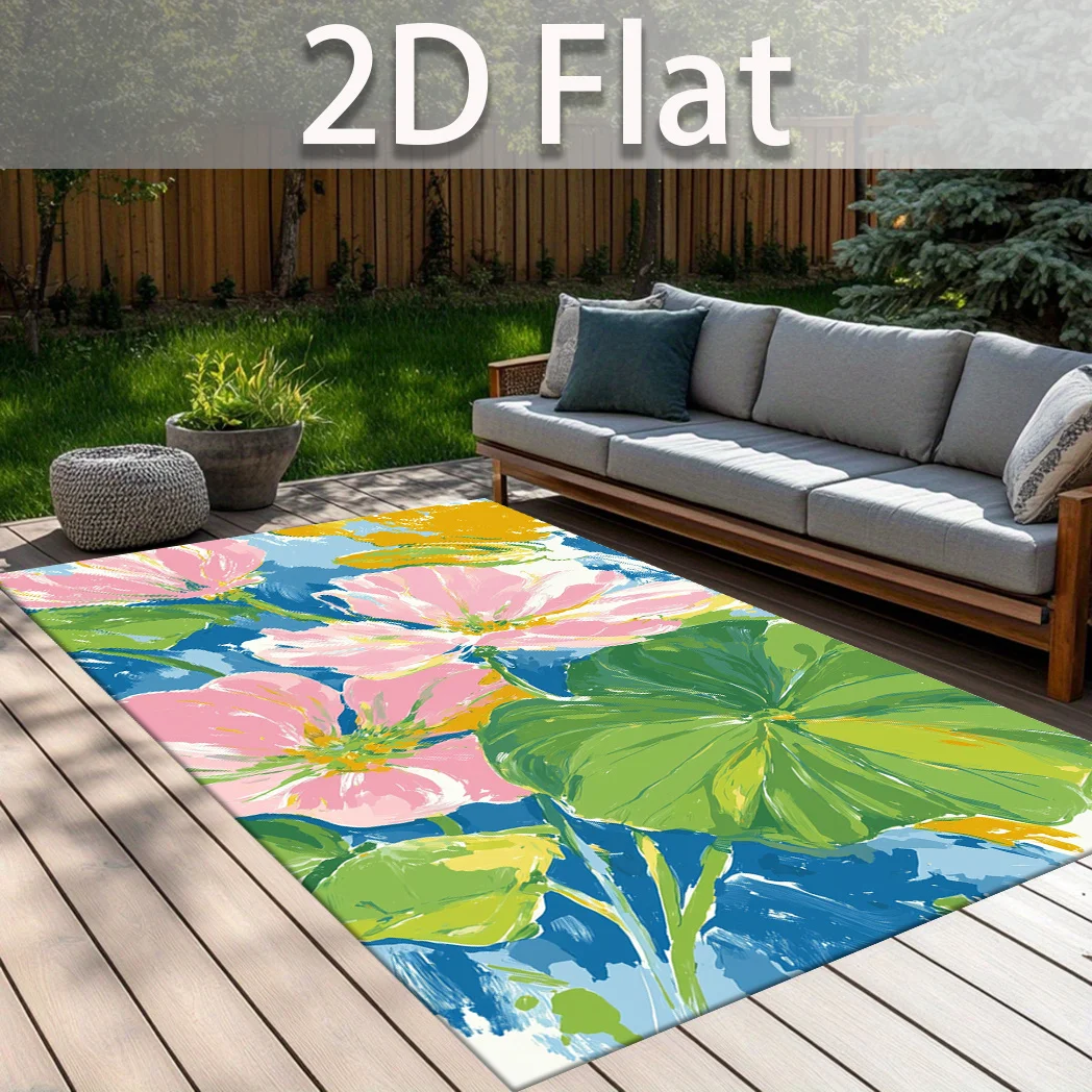 Lotus Leaves Carpet Living Room Large Rug Pink Flower Bedroom Decor Abstract Floral Area Rugs Sofa Floor Mat Garden New