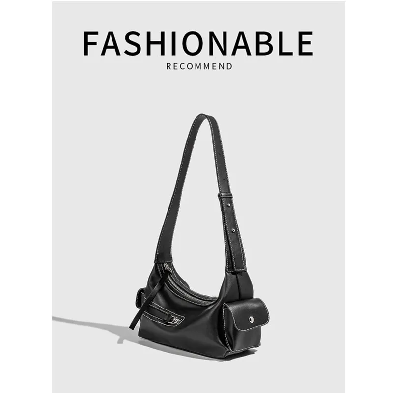 

2026 new women's bag design cool drag Spice Girl locomotive armpit bag shoulder retro texture hand bag