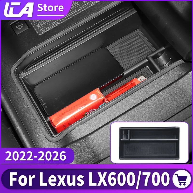 

For Toyota 2022-2026 Lexus 600 700 LX600 LX700 Car Armrest Box Storage Organizer Double Layer Tray Interior Upgraded Accessories
