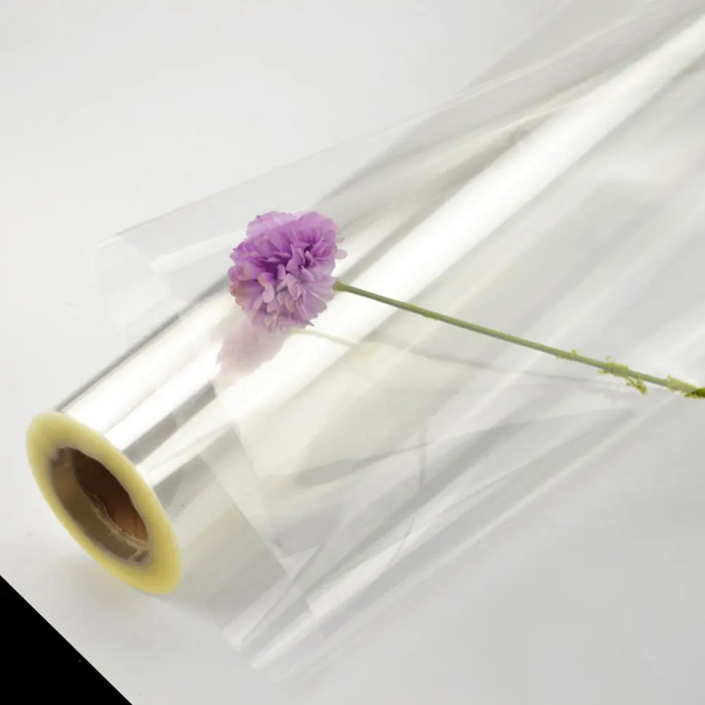 2 Rolls Transparent Wrapping Film Clear Flower Wrap Sheet for Floral Displays Gift Baskets Food Gifts Party Favors Packaging
