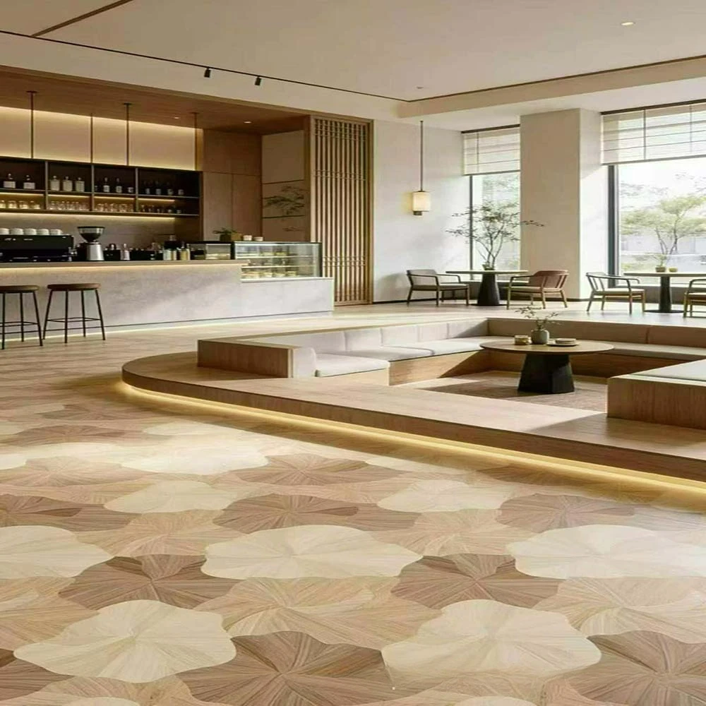 Guangdong Foshan Lotus Leaf Wood Grain Brick 600x1200 Tile Guest Dining Room Bedroom Parquet Art Wood Grain Floor Ceramic