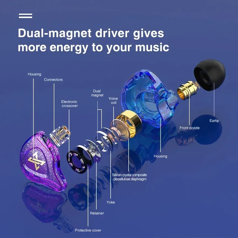 Original QKZ AK6 Copper Driver HiFi Wired Earphone 3.5MM Race Sport Headphone Bass Stereo Headset Music Earbuds In Ear With Mic