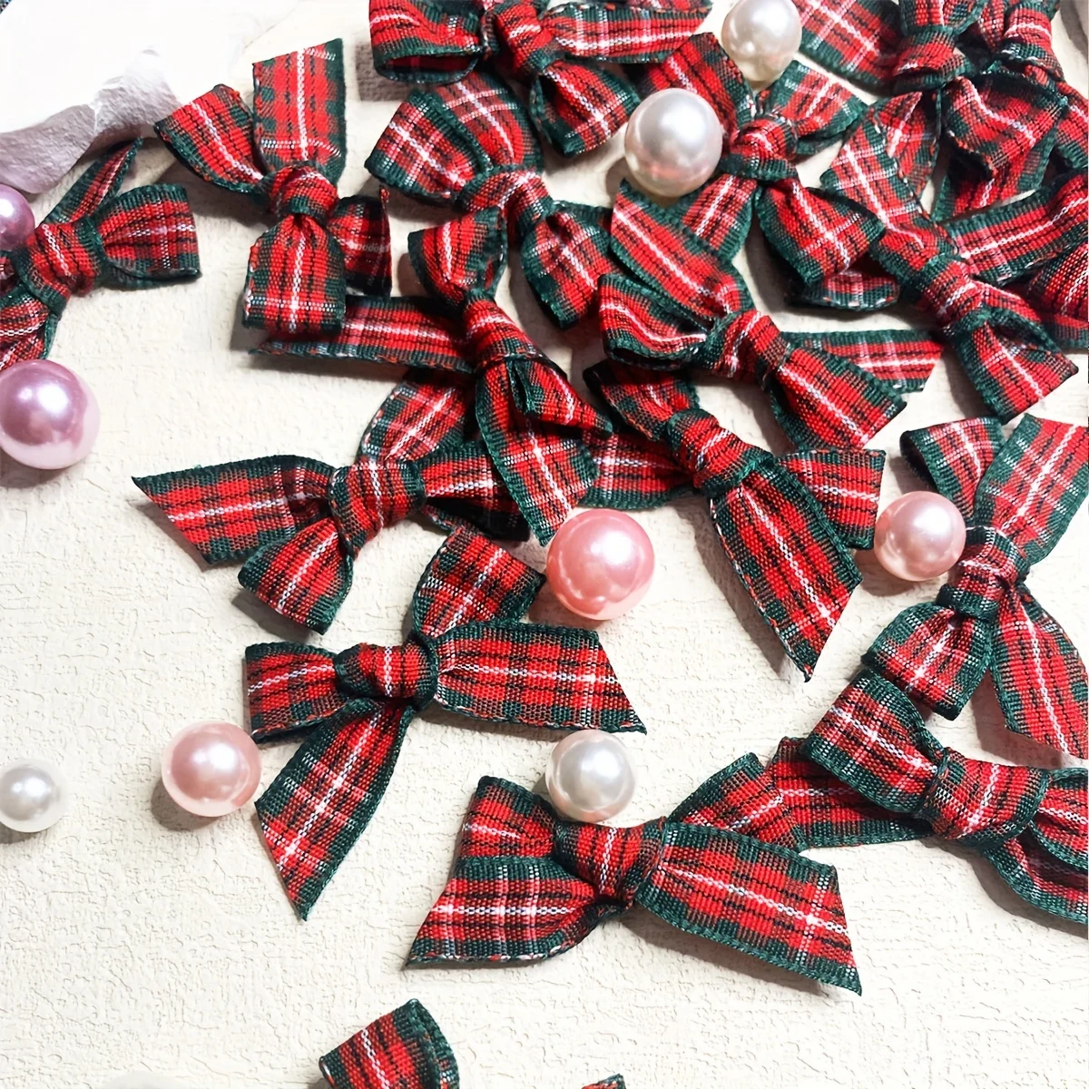 30Pcs DIY Plaid Small Bows Home Gift Decoration Accessories for Christmas Halloween Party Decor