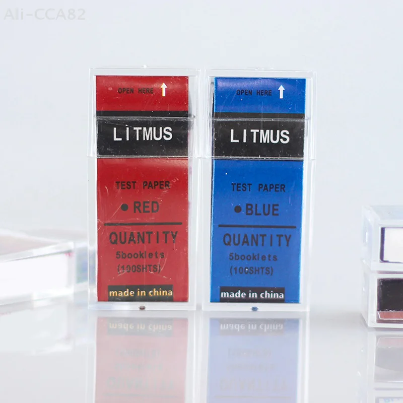 كشف قلوي حمض الماء والتربة؛ ورق ليتموس أحمر/أزرق؛ 100 شريطًا/صندوقًا شرائط اختبار عالمية لرقم الهيدروجيني