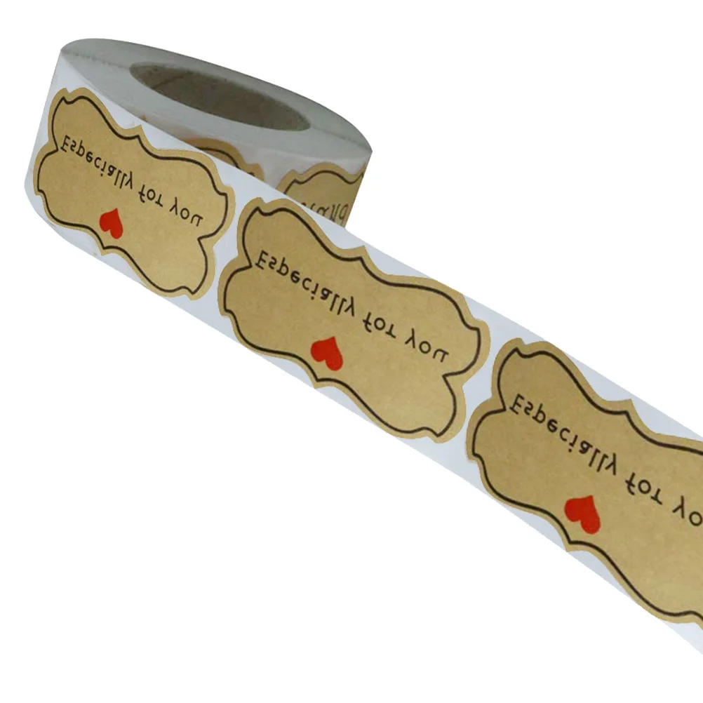 

250Pcs Bag Sticker Set Self-Stick Kraft Sealing Tags for Chocolate Biscuit Box Packaging Personalized Gift Label for Festival