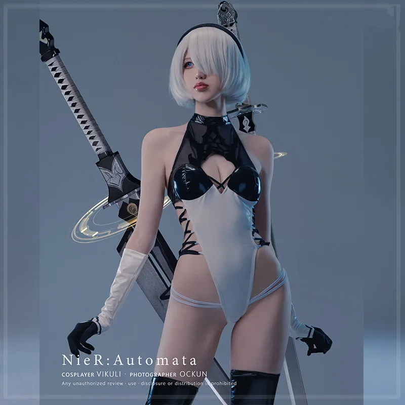 Anime NieR:Automata Rose No. 2 Type B 2B YoRHa Christmas Sexy Private Bodysuit Cosplay Costume Anime Women Clothing Sizes S-XL