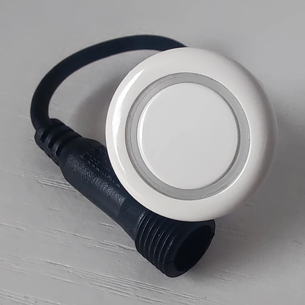 1 قطعة 18.5 مللي متر وقوف السيارات الاستشعار الأبيض سيارة عكس وقوف السيارات مستشعر مقاوم للماء الصوت عكس التحقيق اكسسوارات السيارات