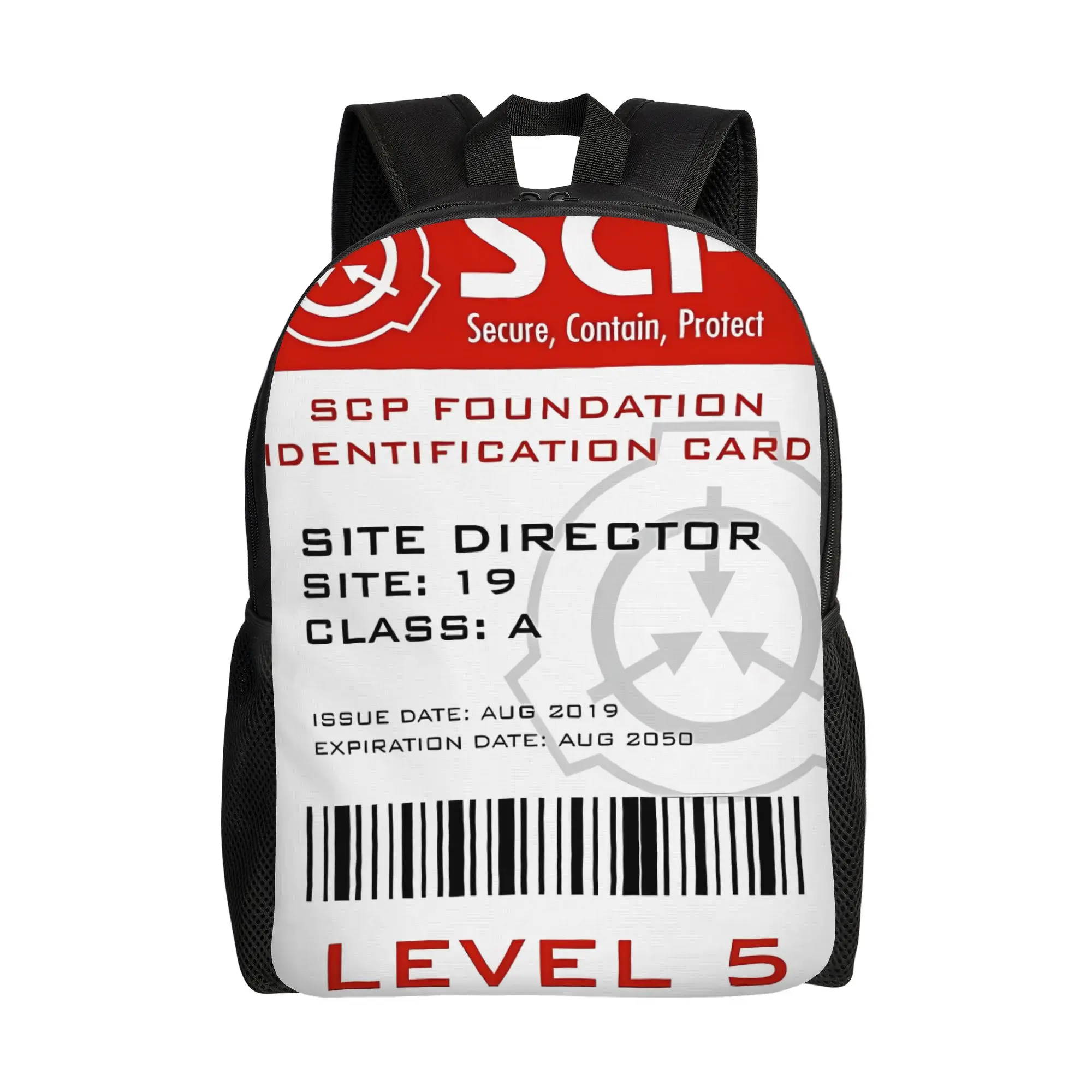 

Site Director Badge SCP Foundation Schoolbag Fashionable mochila Large Capacity Cool Horror Aesthetic Backpack For Teens